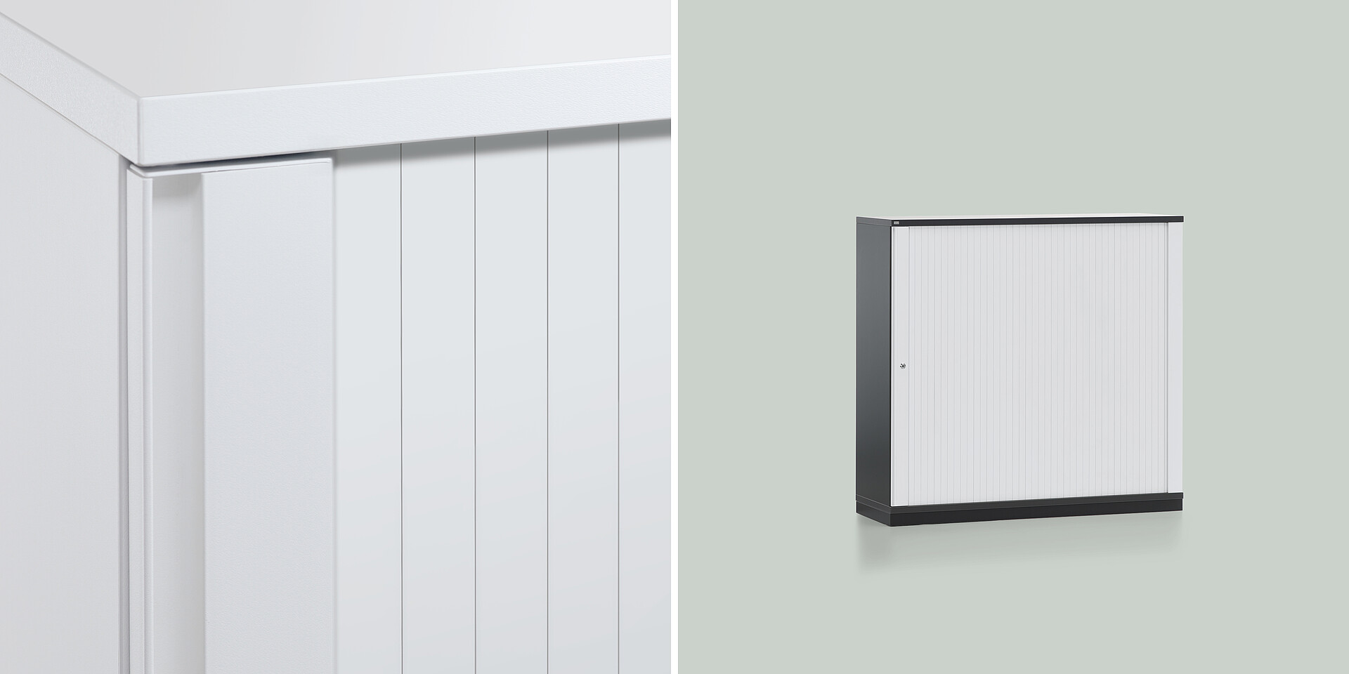 Full-length handle strip for horizontal tambour units