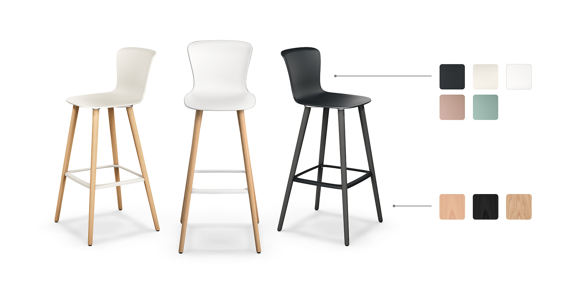 Sitzschale & Massivholzfüße