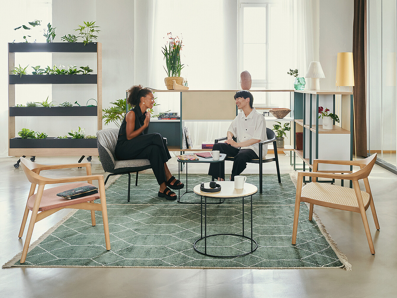 People sit together in a hub